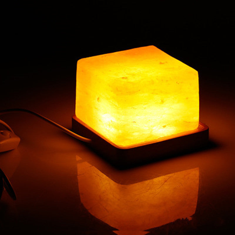 Restful Rays Square Himalayan Pink Salt Desk Lamp