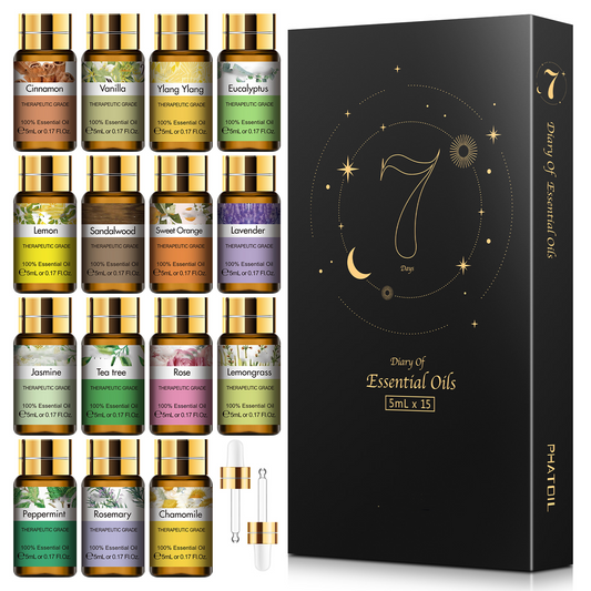 Restful Rays Pure Essential Oils 15pcs Gift Set Natural Plant Aroma